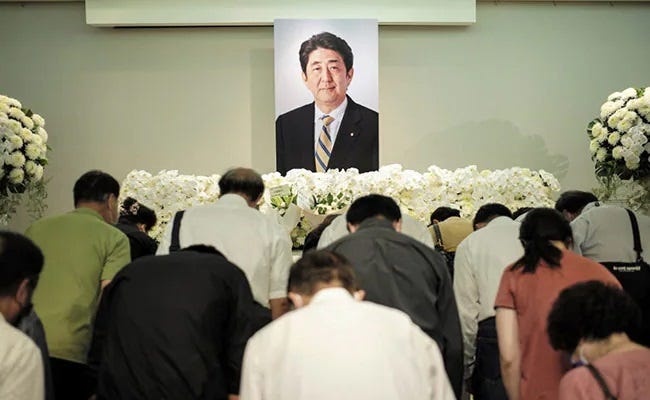 The man accused of Abe's murder reportedly resented the Unification Church.