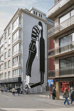 Alex Senna mural in Ostend The Crystal Ship festival