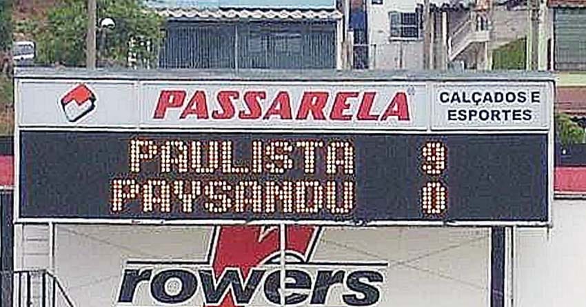 um placar do jogo Paulista 9-0 Paysandu