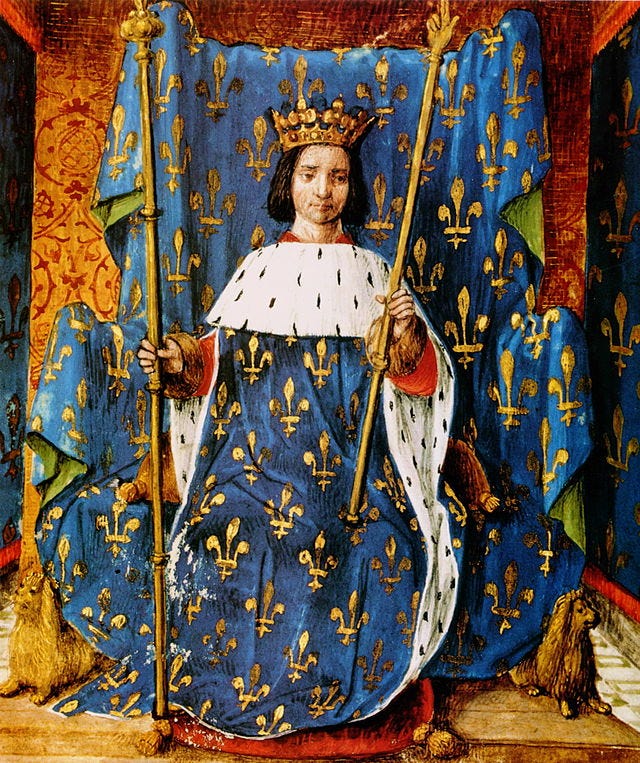 King Charles VI of France in a blue robe