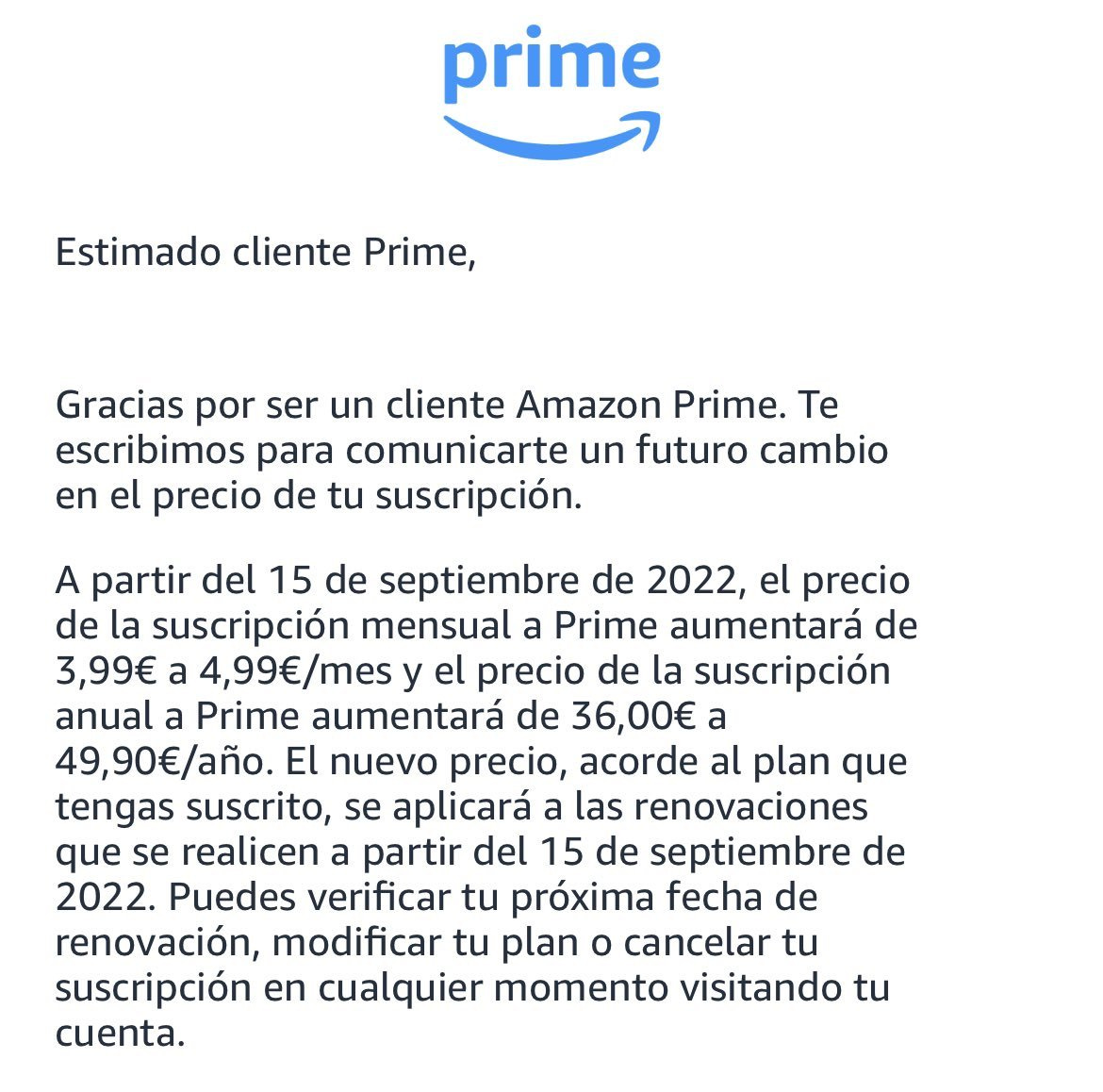 Carta Amazon Prime