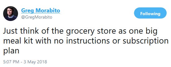 Funny tweet about grocery stores. 