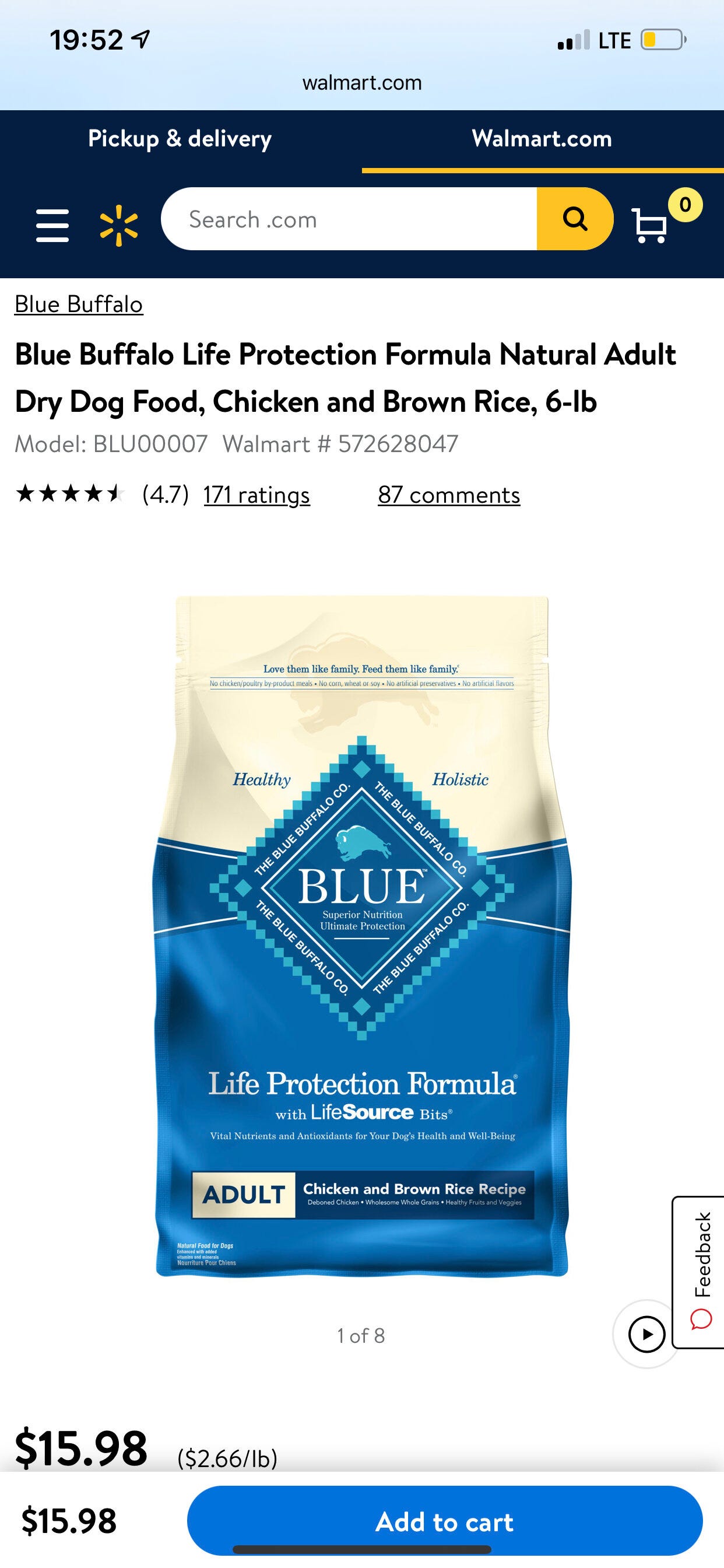 BLUE Buffalo Dog Food Walmart