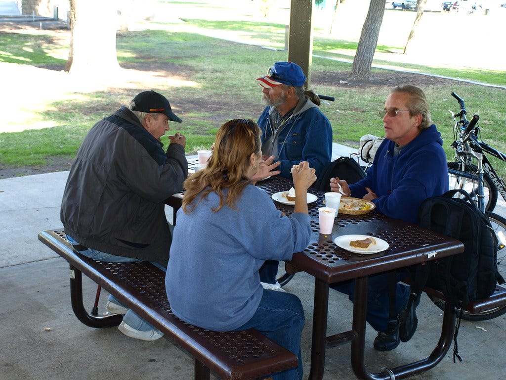 Homeless Eating Lunch
