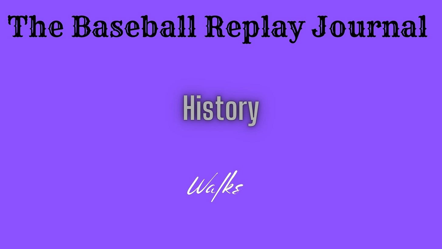 Baseball Replay Journal History Walks