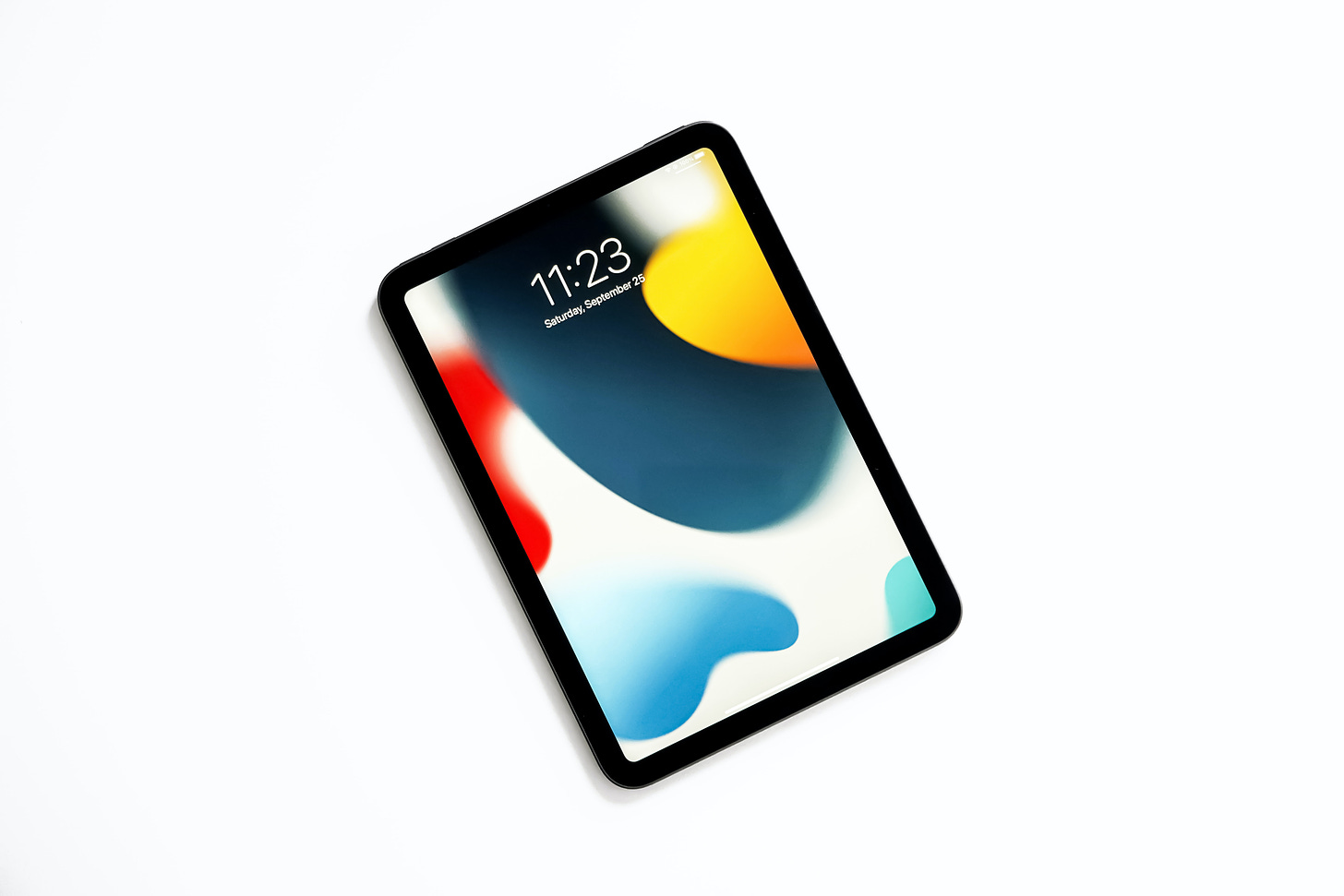 iPad mini with colorful screen