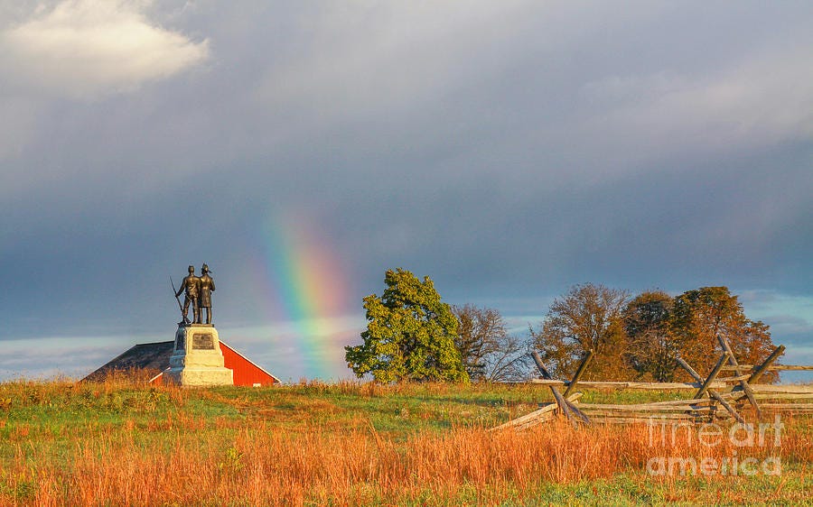 Rainbow on the Gettysburg Battlefield Three Photograph by Randy Steele