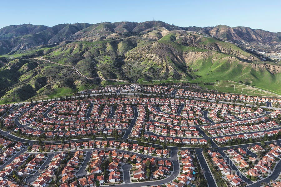 Los Angeles Hillside Suburbia at Porter Ranch Photograph by Trekkerimages  Photography