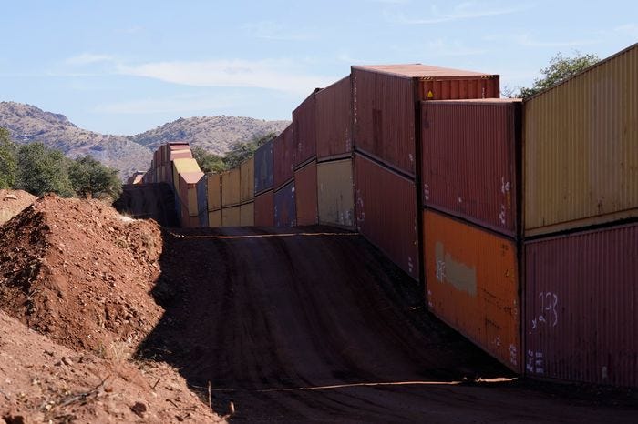 Arizona stacked shipping containers as a makeshift border wall - MarketWatch