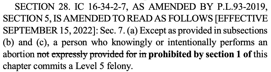 Sec. 28 of the Indiana abortion law.