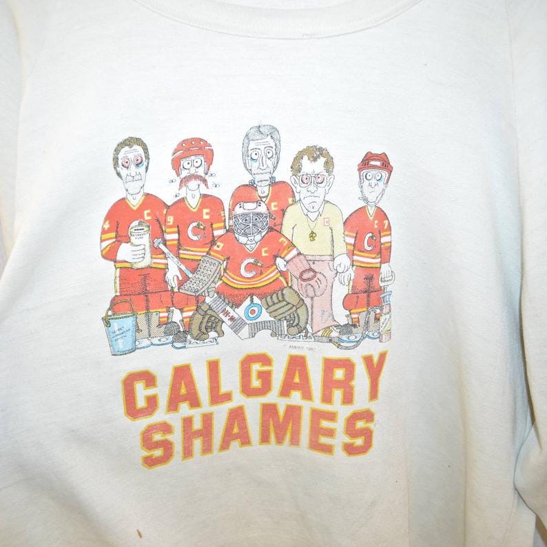 Calgary Flames Shames Vintage Sweatshirt Collectors Rare image 1