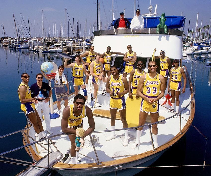 Showtime LA Lakers on a boat | Lakers team, Los angeles lakers, Showtime  lakers