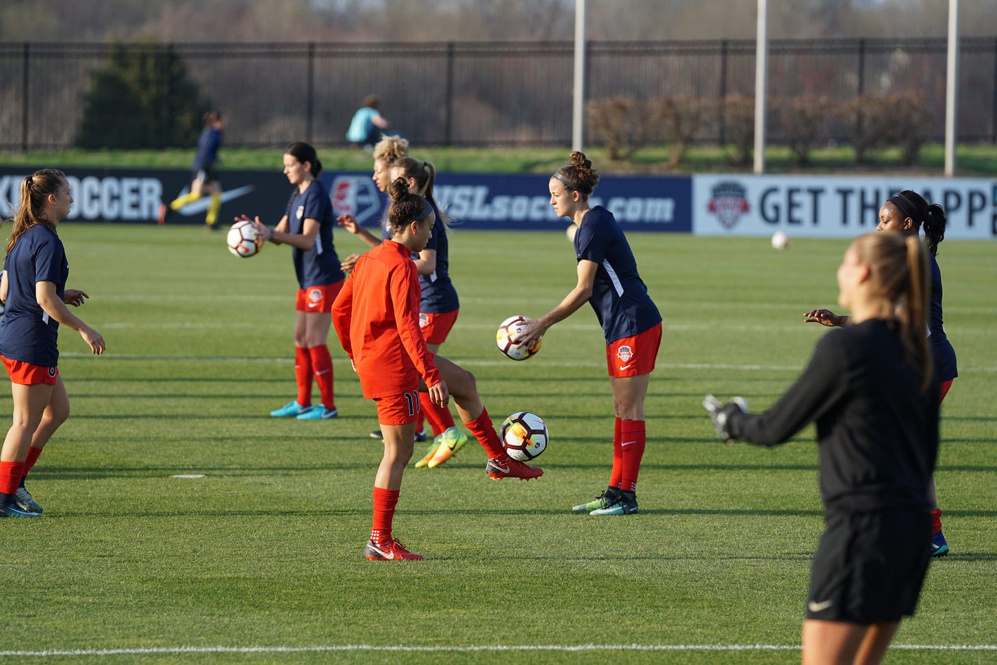 Professional players practicing technical skills