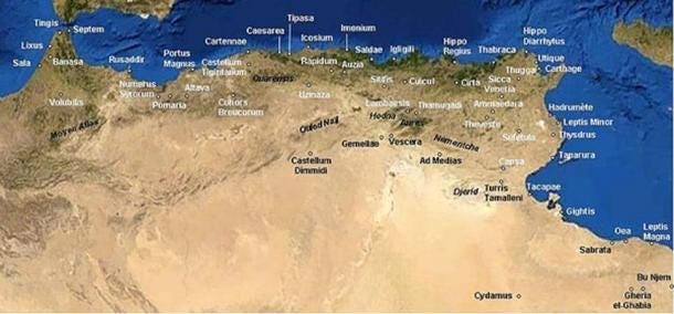 The Roman cities in North Africa (Public Domain)