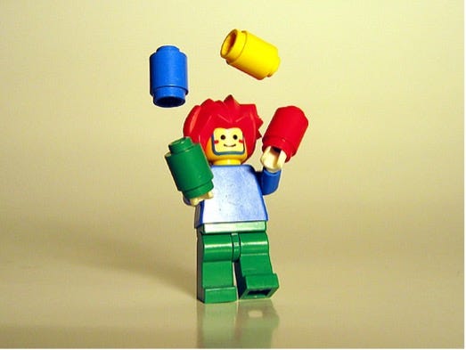 Lego figure juggling