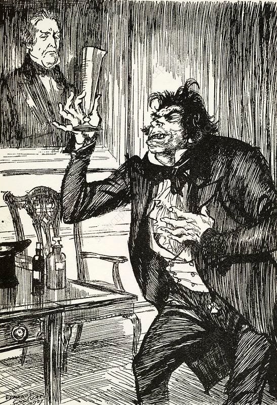 Jekyll and Hyde story illustration, 1928