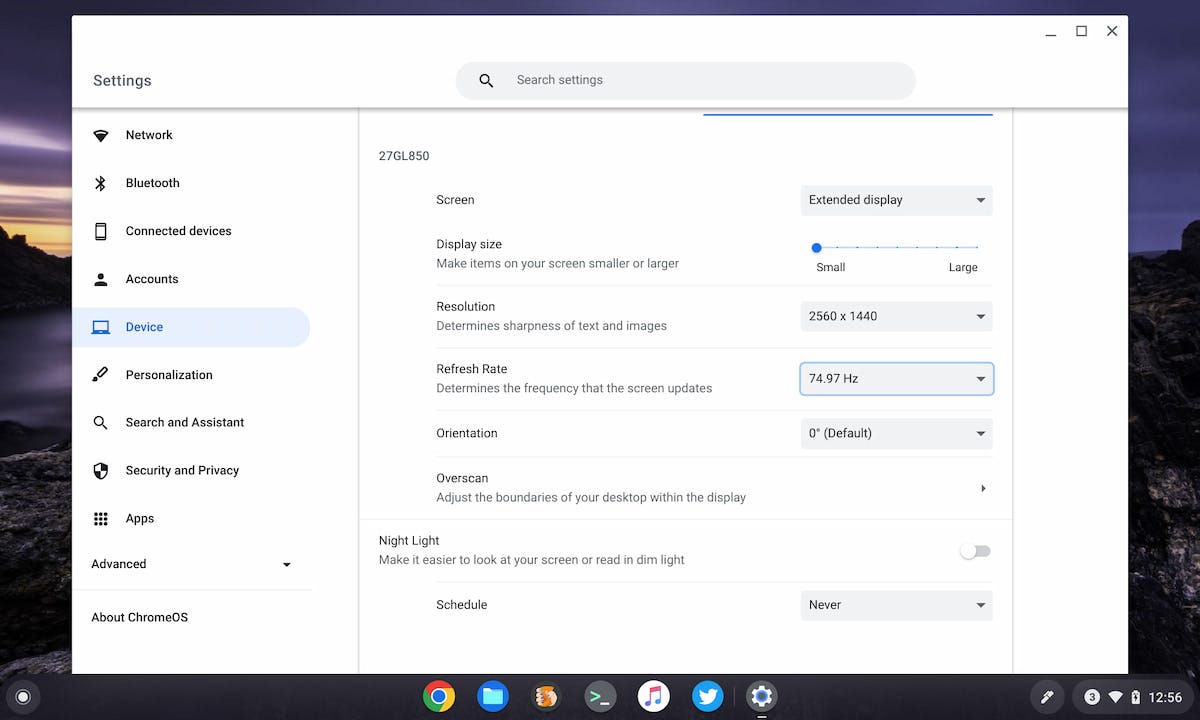 Lenovo Duet Chromebook 3 monitor settings