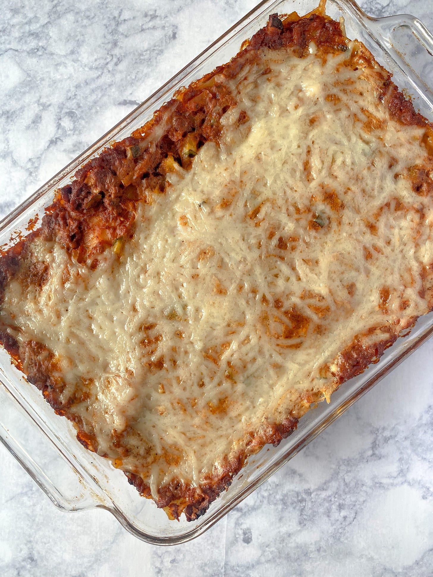 vegan lasagna recipe with a melty cheesy top