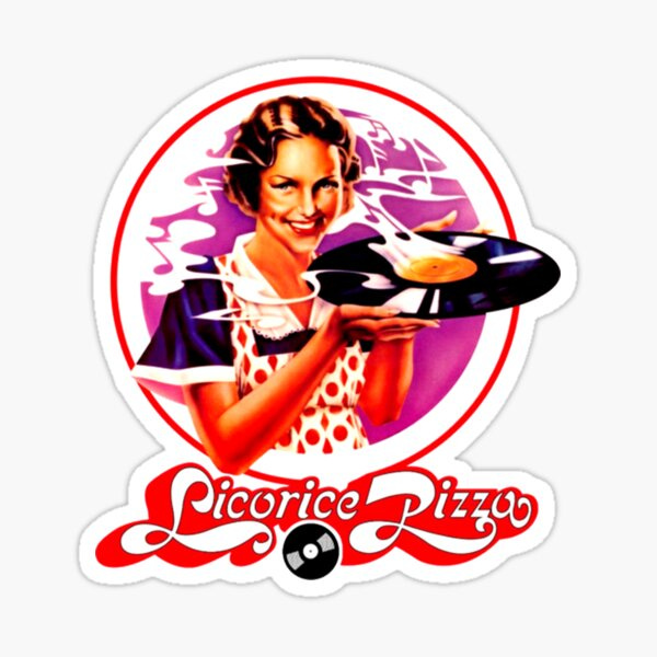 Pegatina «Licorice Pizza (Diseño de mujer) - Serie de logotipo desaparecido  (Tienda de discos)» de bcide | Redbubble