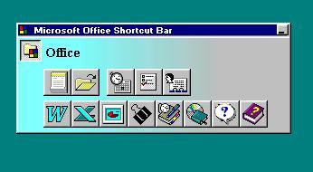 Microsoft Office shortcut bar.