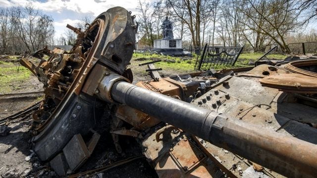 Уничтоженный танк в Украине