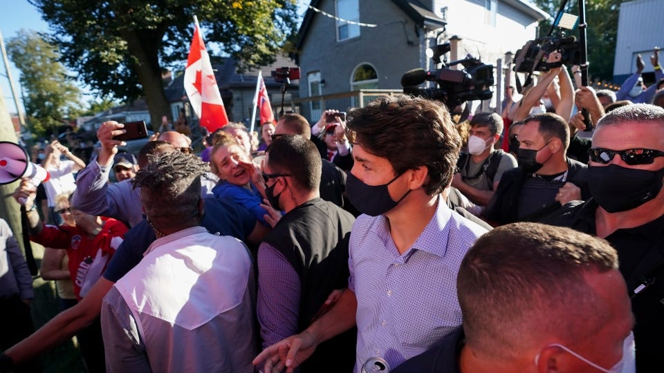 Protesters throw gravel at Trudeau; Liberal leader won't bow to  'anti-vaxxer mobs' | CTV News