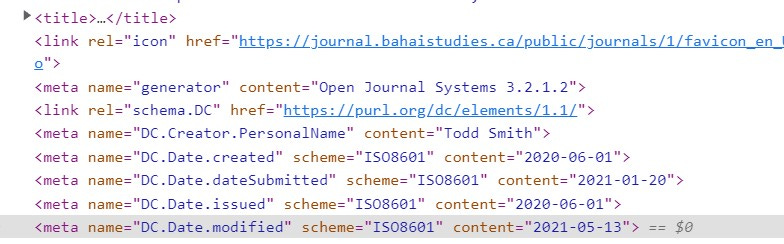 The metadata also shows the article was later edited on 2021-05-13