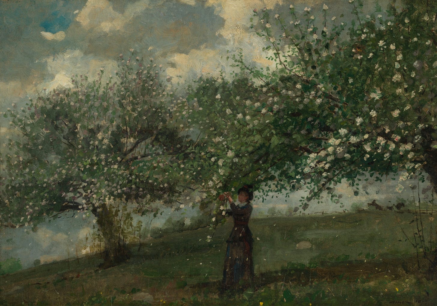Girl Picking Apple Blossoms (1879)