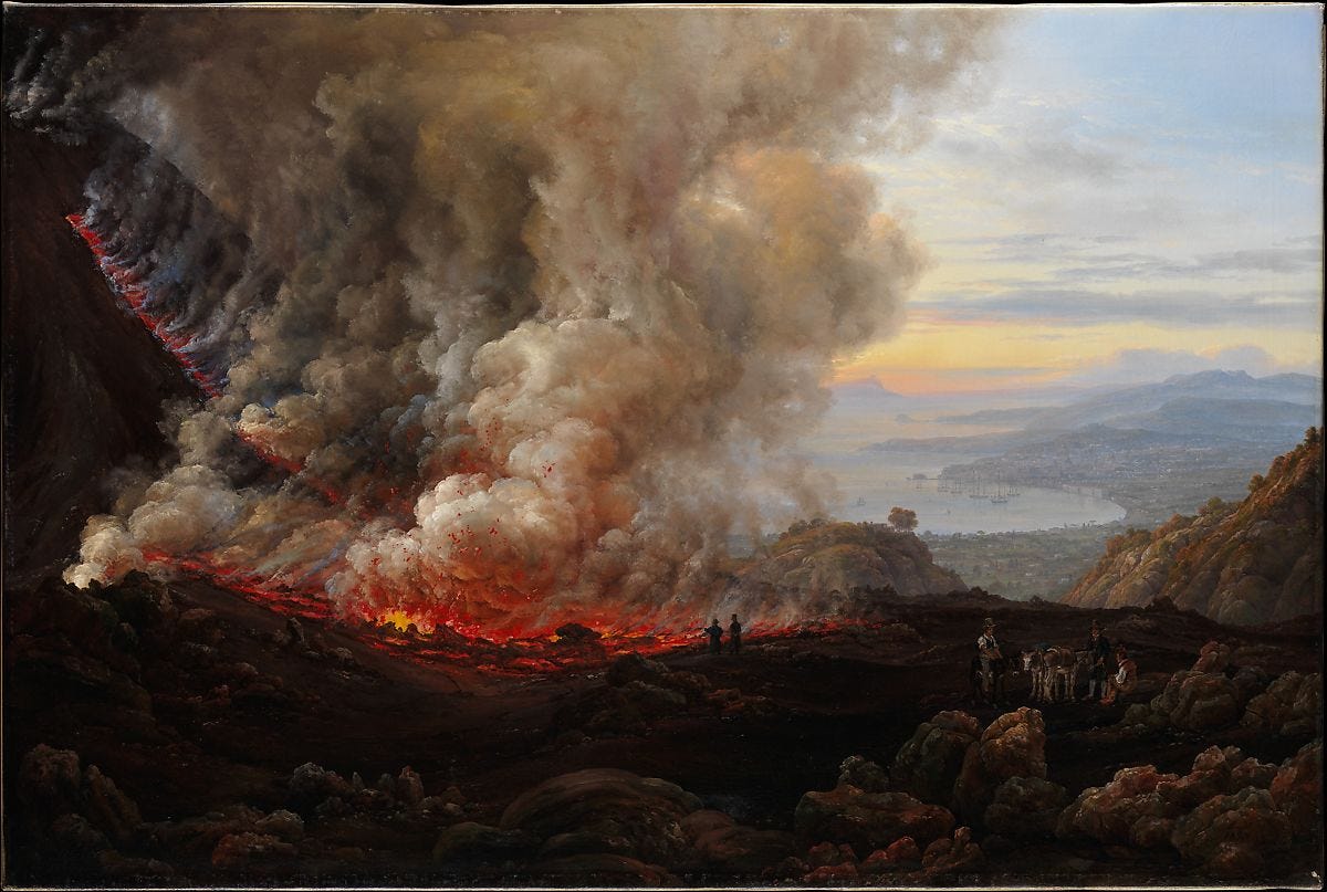 Johan Christian Dahl, An Eruption of Vesuvius, 1824, oil on canvas: New York, Metropolitan Museum of Art