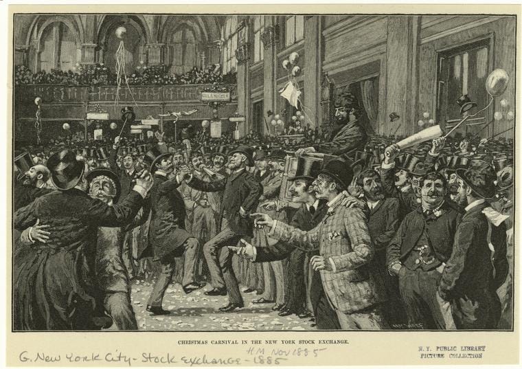 Christmas carnival in the New York Stock Exchange - NYPL Digital Collections