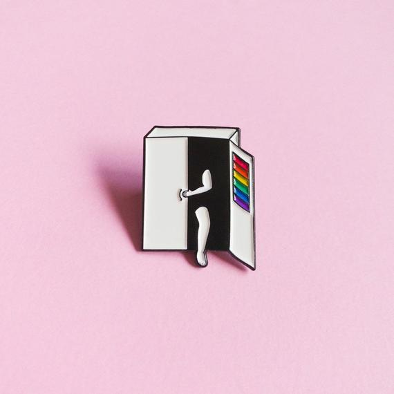 Coming Out LGBT Pride Pin Minimalist Pride LGBT Rainbow | Etsy