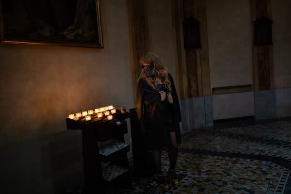 Myss Keta during a music performance at the San Carlo church in Milan.