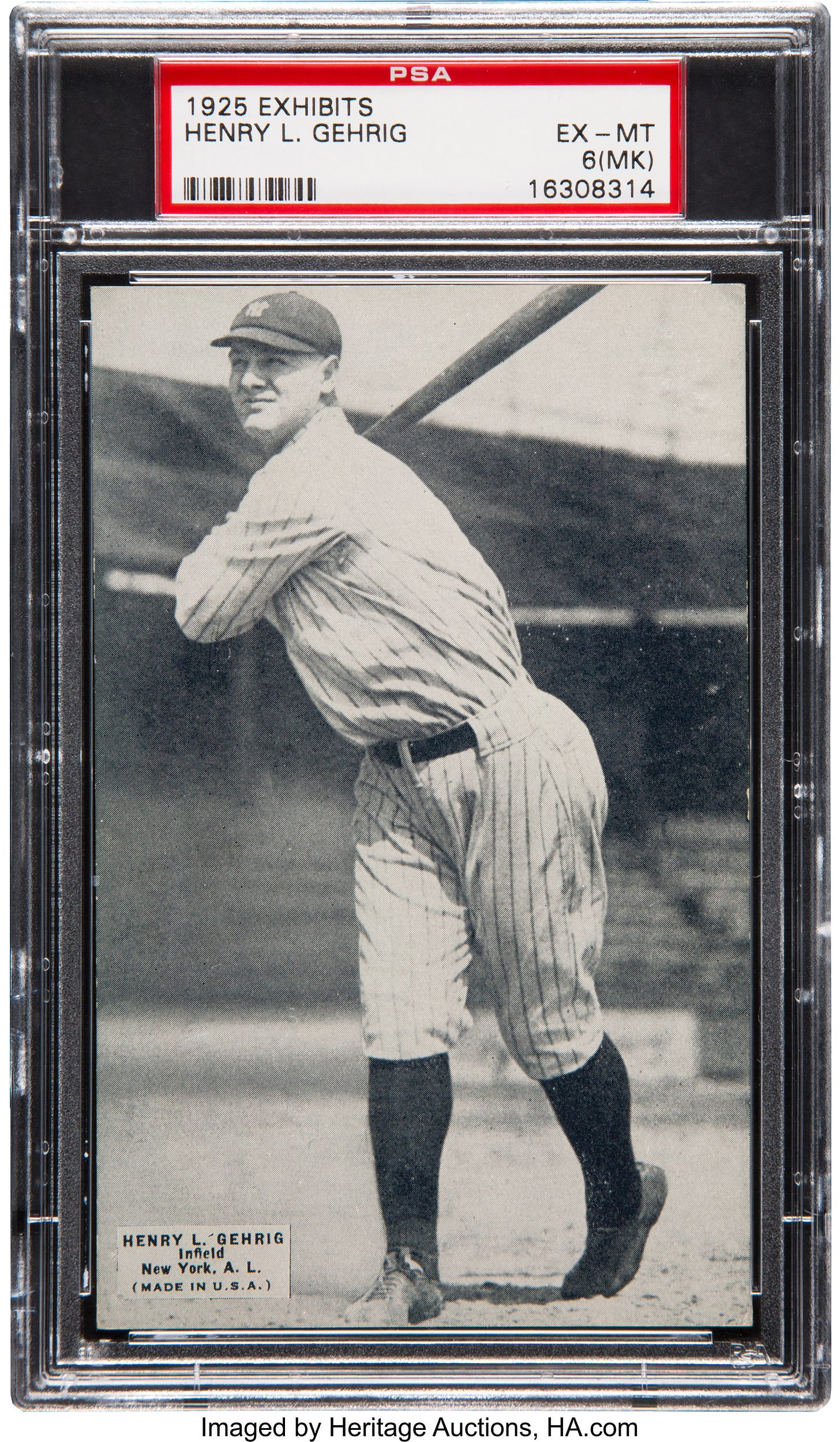 1925 Exhibits Lou Gehrig Rookie PSA EX-MT 6 (MK).... Baseball Cards | Lot  #80029 | Heritage Auctions