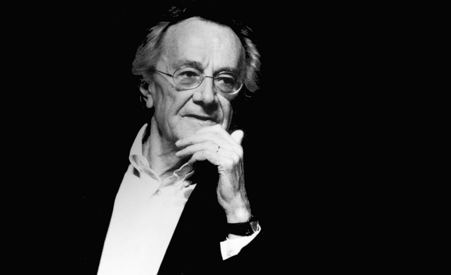 A black and white photo of Lyotard