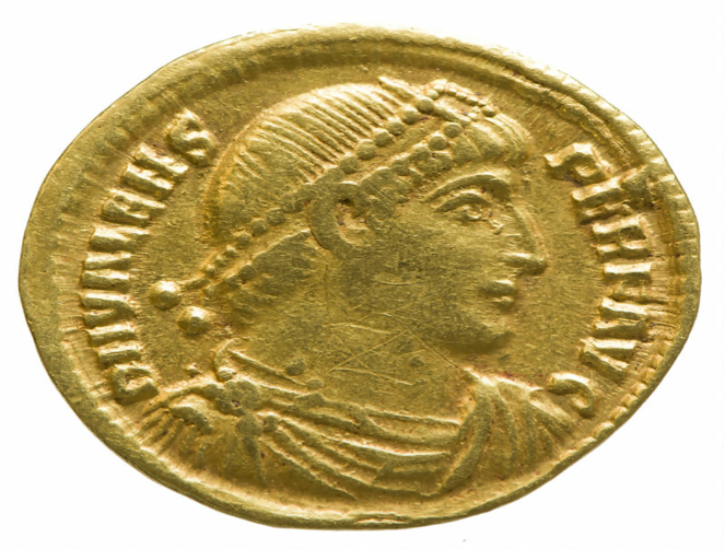 Gold coin of Valens 