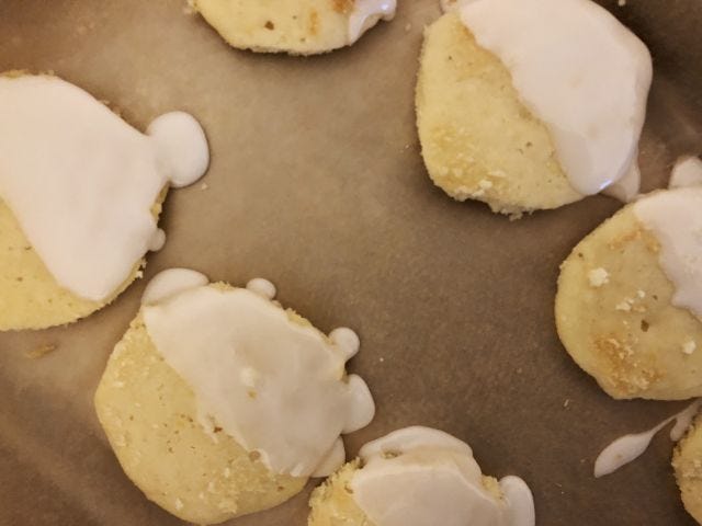 Half-frosted cookies