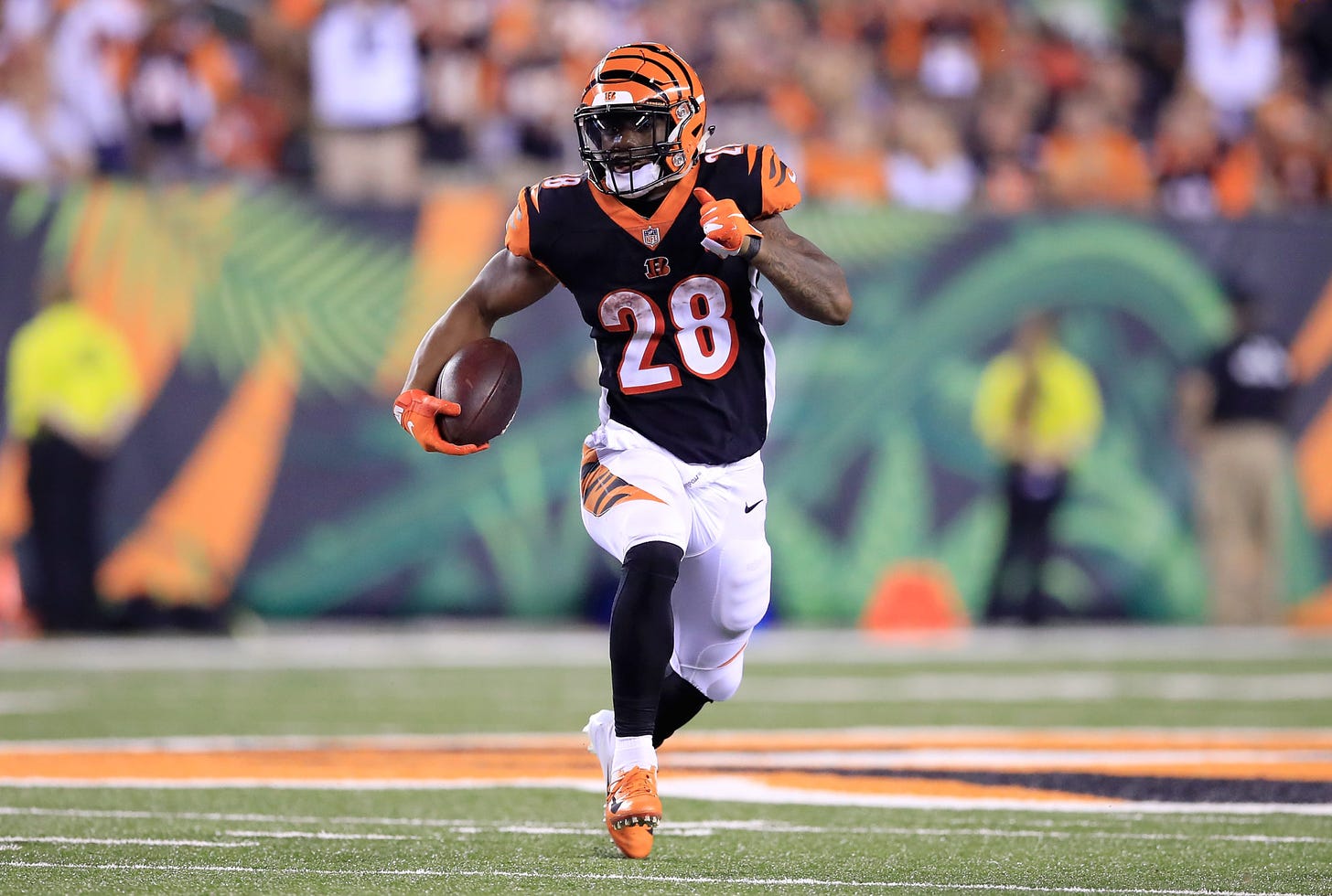 Thursday Injury Update For Bengals RB Joe Mixon