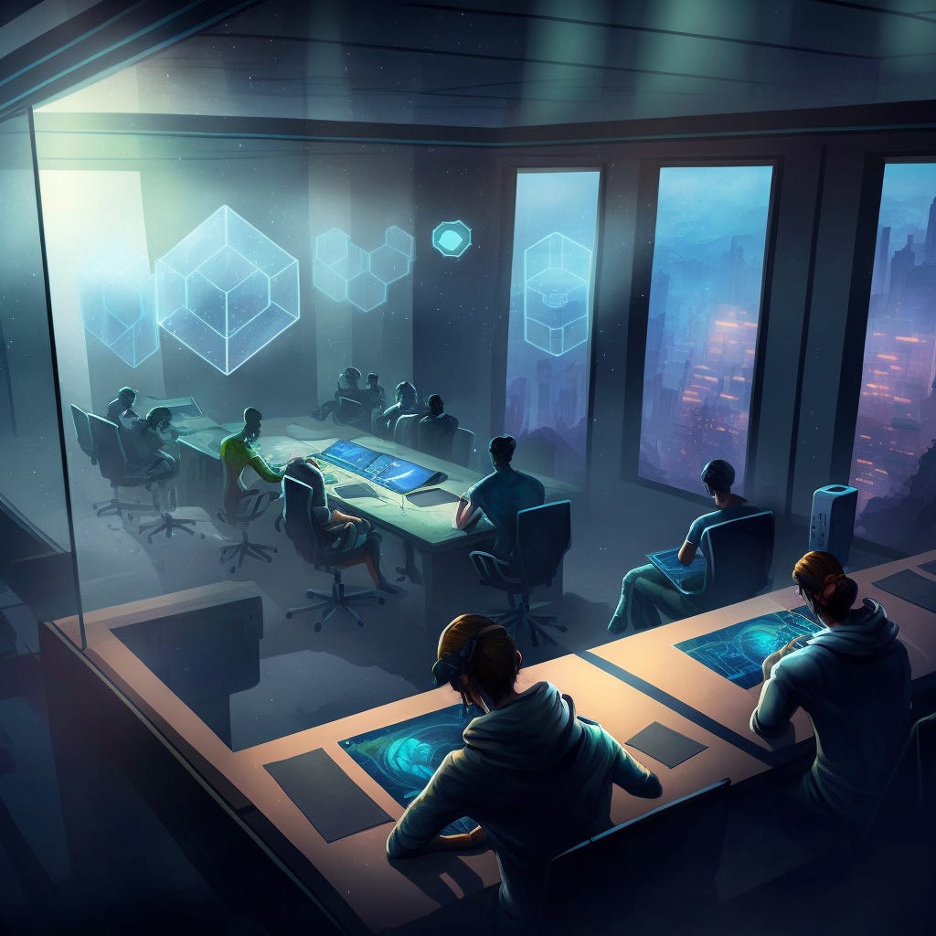 Futuristic studying environment gamification university realistic holograms
