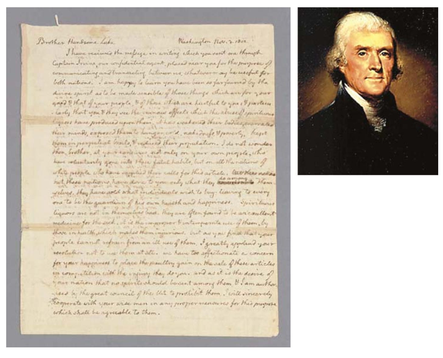 picture of letter from Thomas Jefferson to Handsome Lake