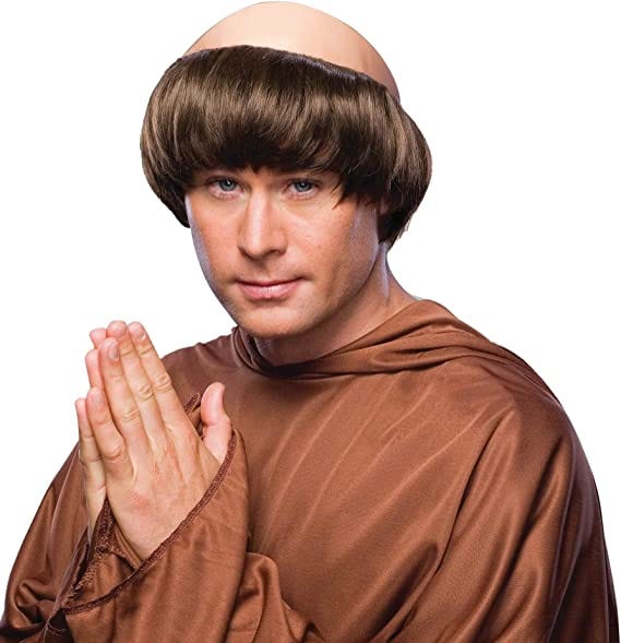 Amazon.com: Forum Monk Wig with Tonsure, Brown, One Size: Clothing