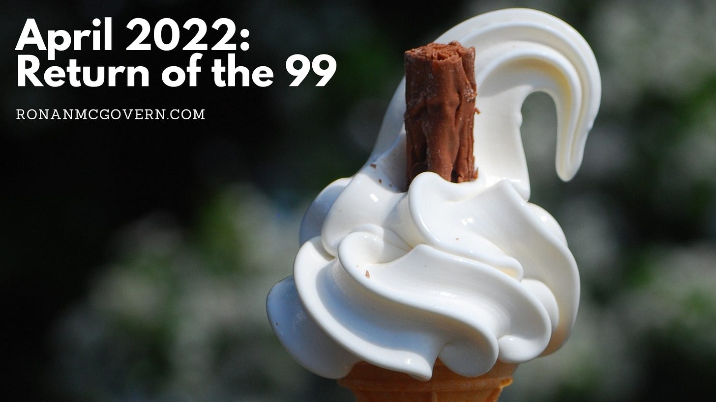 April 2022: Return of the 99