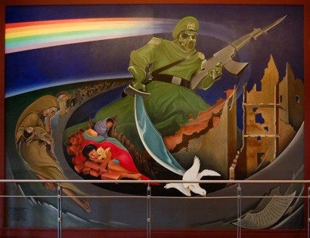 denver airport mural e1290284492917 The Occult Symbolism Found on the Bank of America Murals