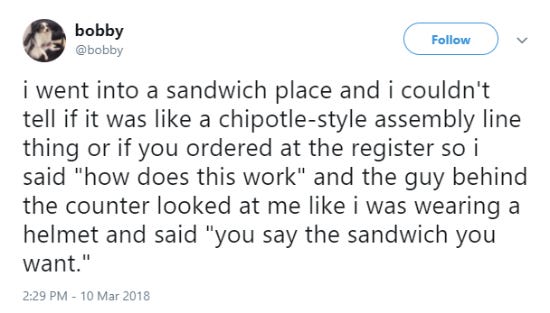 funny tweet about sandwiches