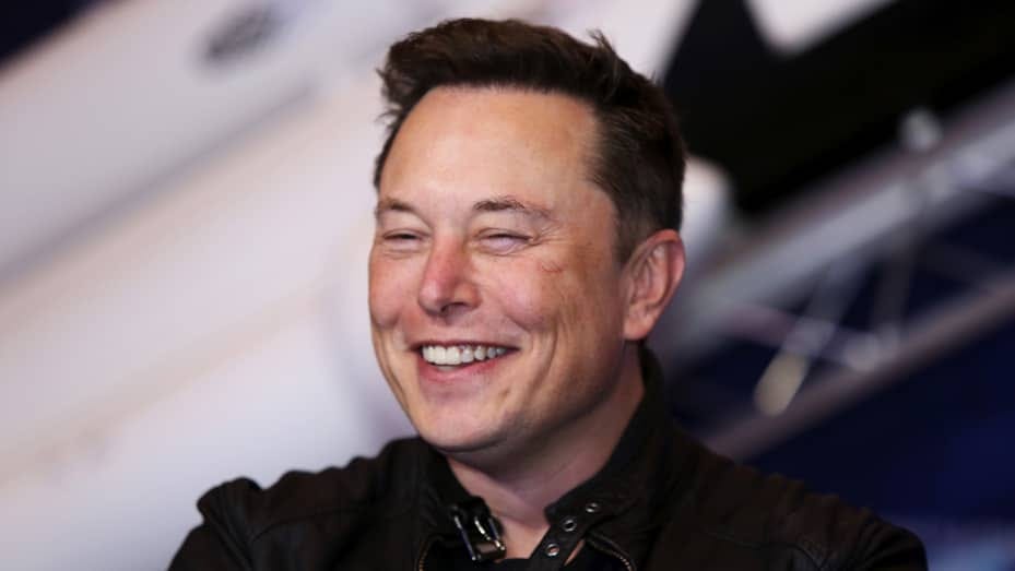 Elon Musk, founder of SpaceX and chief executive officer of Tesla Inc., arrives at the Axel Springer Award ceremony in Berlin, Germany, on Tuesday, Dec. 1, 2020.