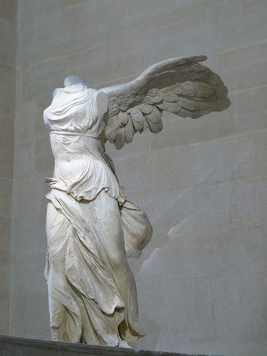 Nike of Samothrace or Winged Victory, 200-190 BC, photo Lyokoi88, Wikimedia