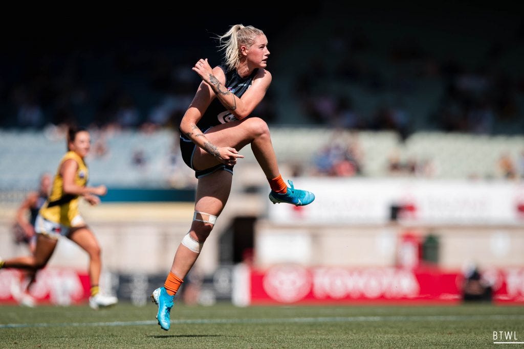 Tayla Harris returns to the Demons, the club she played for during the exhibition series preceding the AFLW. AFLW 2021 Trade Wrap Image: Rachel Bach / By The White Line