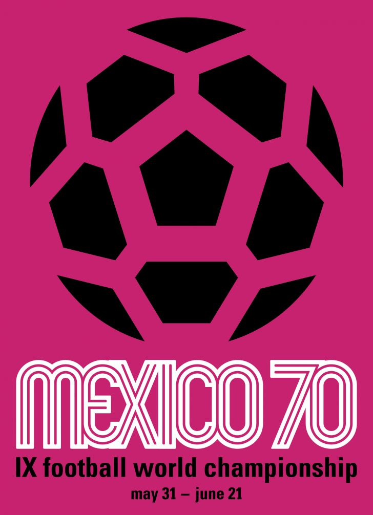 Marca da Copa do Mundo de 1970, com adaptação do logotipo usado nos Jogos Olímpicos