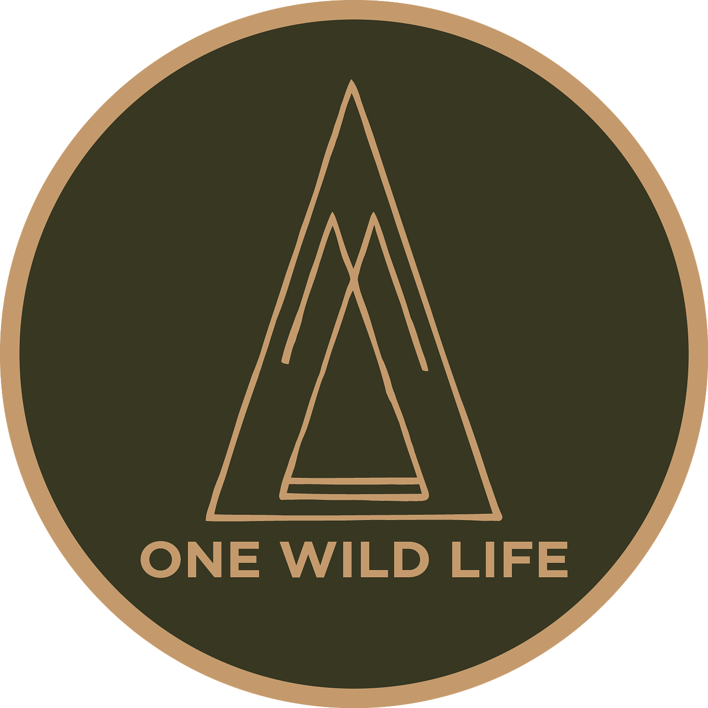 One Wild Life Co logo circle. Green background with gold trim.