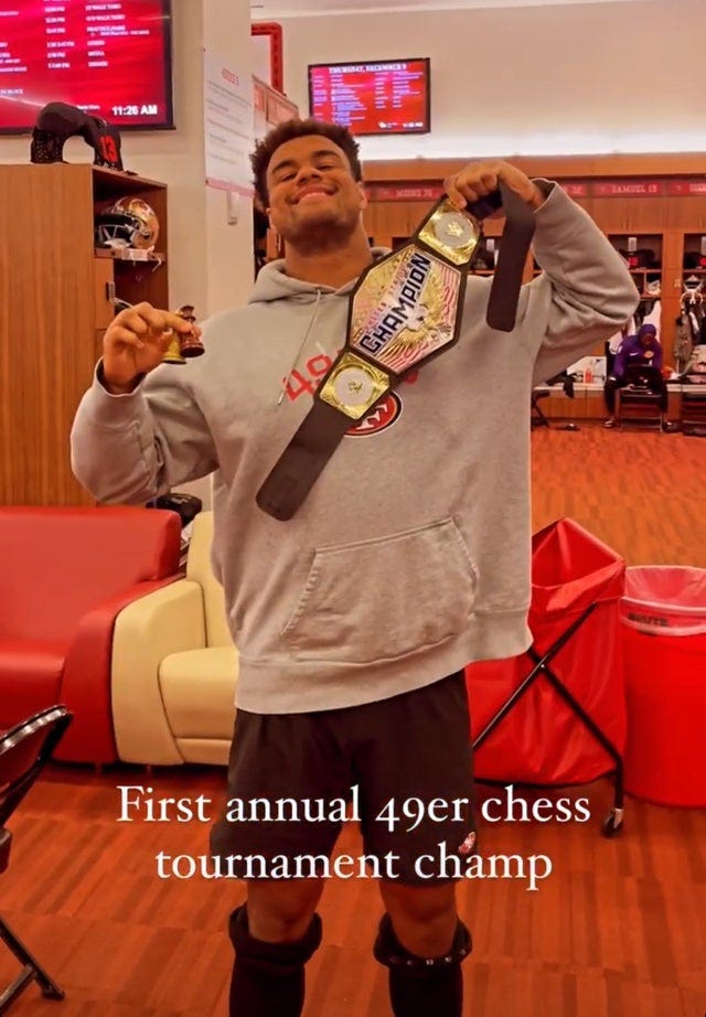 r/49ers - [Hokit] Arik Armstead is the 49ers first annual chess champion!