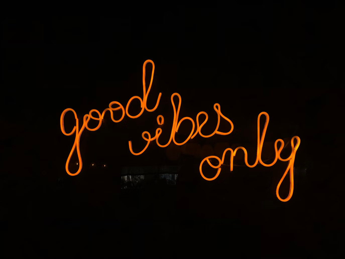 good vibes only in neon script